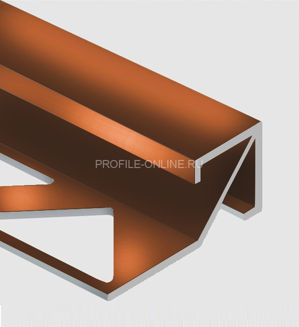 Алюминиевый профиль квадрат для плитки внешний 14х14 мм PV72-11 коричневый блестящий 2,7 м