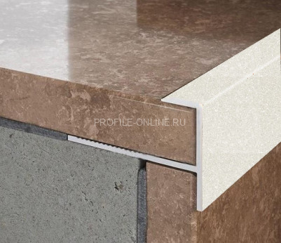 Алюминиевый F-образный профиль гибкий ПФ-10 бежевый муар 2,7 м