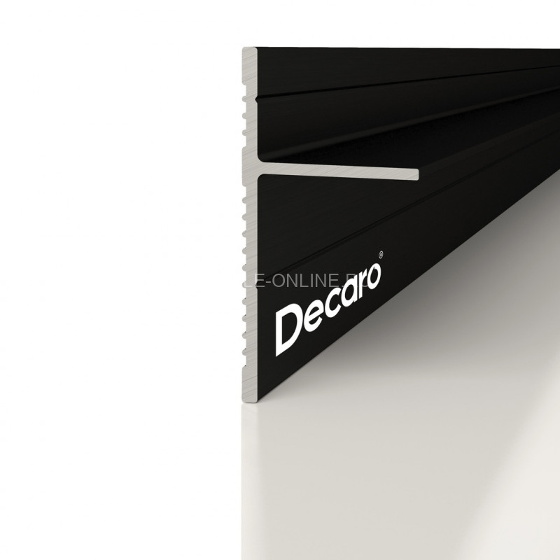 Теневой плинтус алюминиевый Decaro D004.1A Black черный 2 м