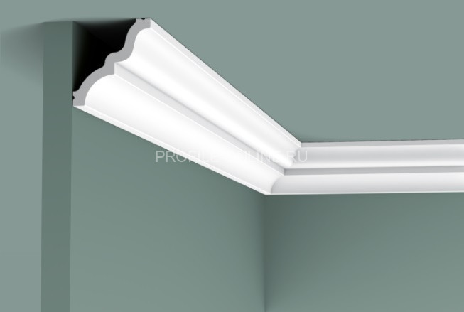 Потолочный плинтус Orac Decor Purotouch C325 белого цвета из полиуретана 70х65 мм 200 см