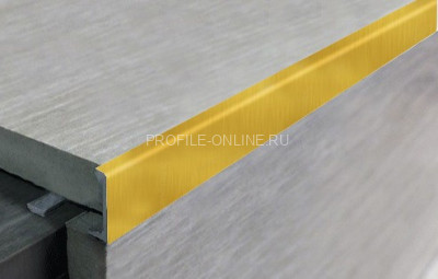 L-профиль алюминиевый 10 мм ПО-Г10 золото глянец браш 2,7 м