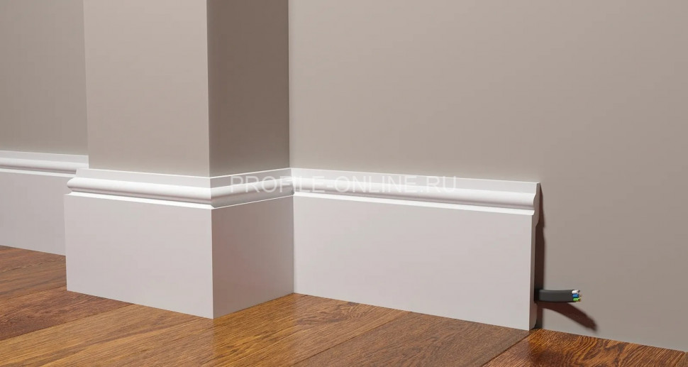 Напольный плинтус 138х20 мм Decor-Dizayn DD31 полистирол белый, под покраску 2 м