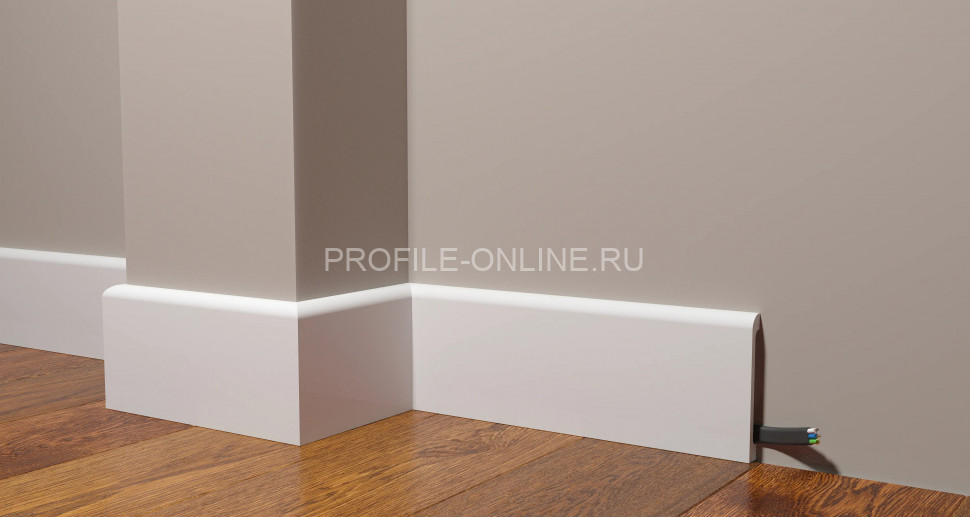 Напольный плинтус 100х13 мм Decor-Dizayn DD707 полистирол белый, под покраску 2 м