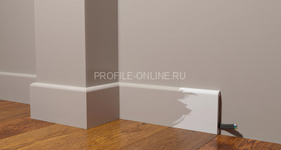 Напольный плинтус 100х13 мм Decor-Dizayn DD707 полистирол белый, под покраску 2 м