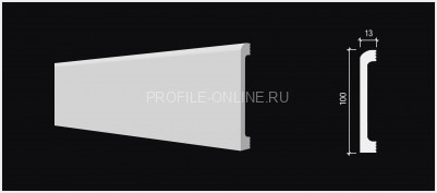 Напольный плинтус 100х13 мм Decor-Dizayn DD707 полистирол белый, под покраску 2 м