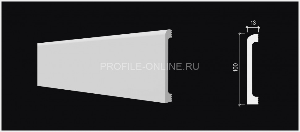 Напольный плинтус 100х13 мм Decor-Dizayn DD707 полистирол белый, под покраску 2 м