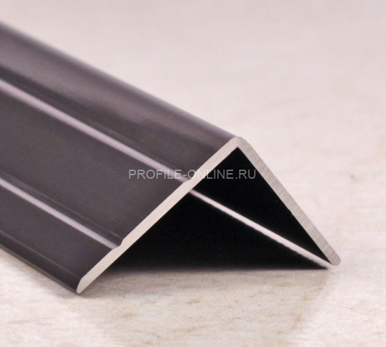 Алюминиевый порог угловой с насечками 24х20 мм ПО-24х20 бронза глянец 2,7 м