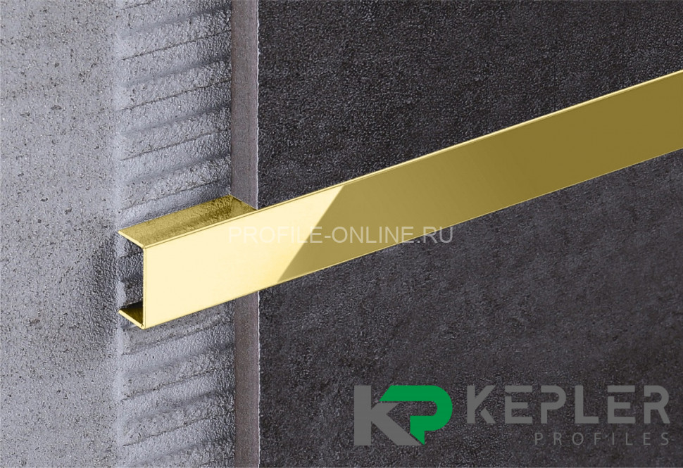 П-образный профиль 10х20 мм из нержавеющей стали SS 304 FSUP20-GP S.S.304 золото полированное 2.7 м