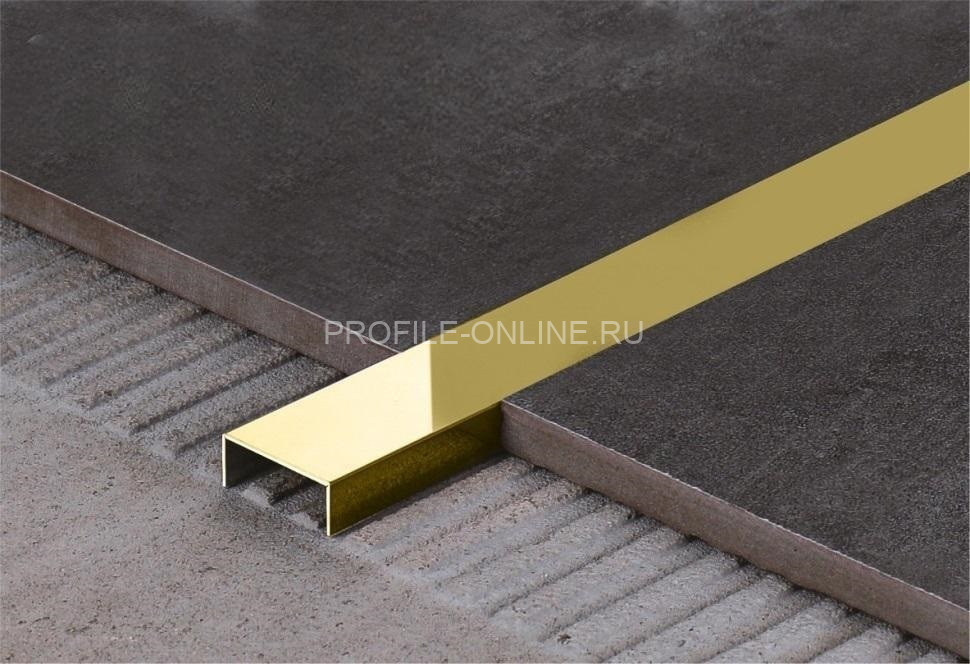 П-образный профиль 10х20 мм из нержавеющей стали SS 304 FSUP20-GP S.S.304 золото полированное 2.7 м