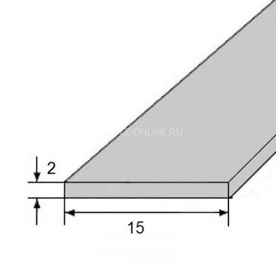 Алюминиевая полоса 15х2 мм серебро 3 м