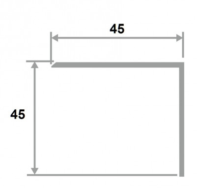 Латунный уголок равнополочный 45х45 PА 45 ON полированный 3м