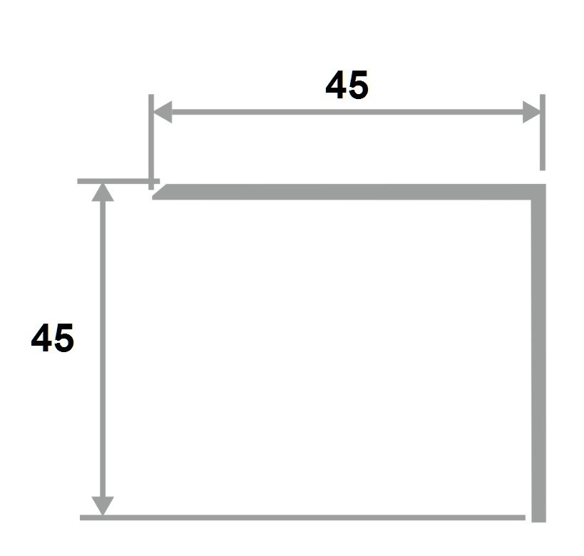 Латунный уголок равнополочный 45х45 PА 45 ON полированный 3м