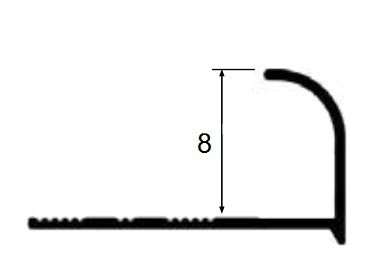 Алюминиевый С-образный профиль 8 мм PV22-04 золото матовое 2,7 м