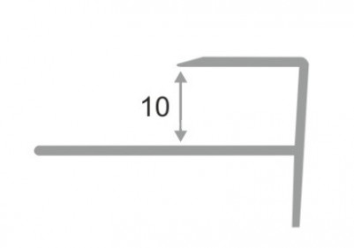 Алюминиевый F-образный профиль гибкий ПФ-10 серый муар 2,7 м
