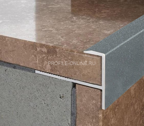 Алюминиевый F-образный профиль гибкий ПФ-10 серый муар 2,7 м