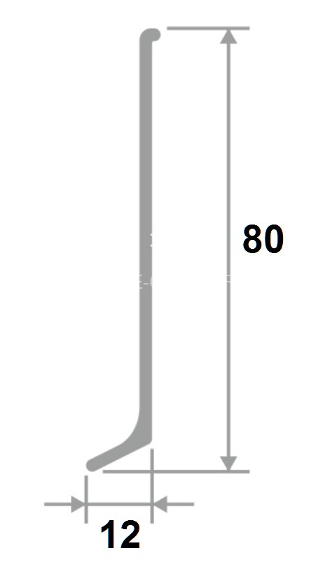 Плинтус напольный алюминиевый 80 мм Диал ПЛ-80 черный 3 м