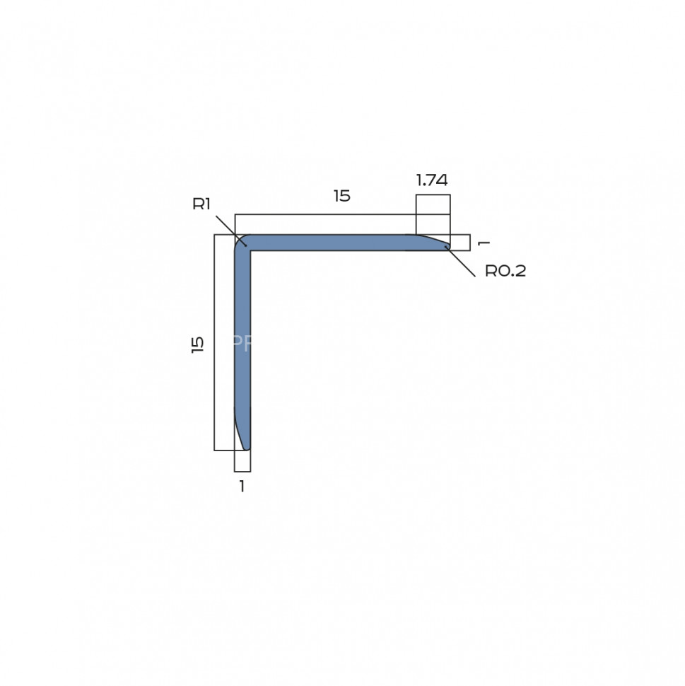 Уголок из алюминия 15х15 мм NEEXY PV61-15 RG розовый блестящий 2.7 м
