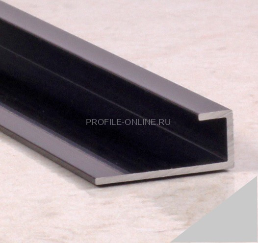 П-профиль алюминиевый под стекло 5 мм ПО-95 серебро матовое 2,7 м