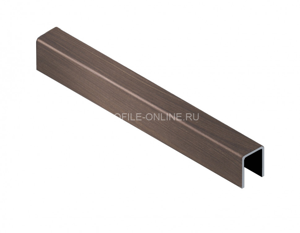 П-образный профиль из нержавеющей стали 10х8х10 мм NEEXY PVS96-06 ANTB-L антик браш 2.7 м