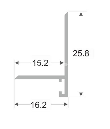 Микроплинтус алюминиевый щелевой ПО-190 без покрытия 2,7 м