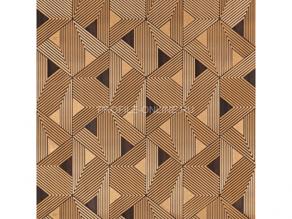 Отделочная стеновая декоративная панель с геометрическим узором HiWood Maximum DM629 BR55 композит 600мм х 4мм х 3м