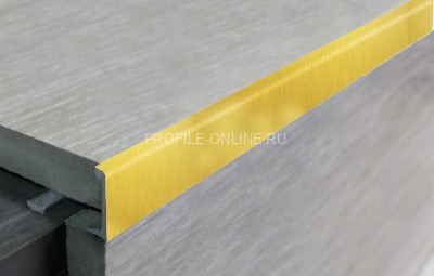 L-профиль алюминиевый 10 мм ПО-Г10 золото матовое браш 2,7 м