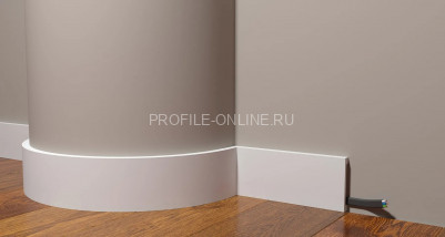 Напольный гибкий плинтус 80х13 мм Decor-Dizayn DD708-E композитный материал белый, под покраску 2 м