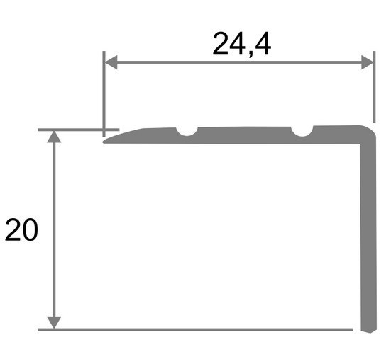Алюминиевый порог угловой с насечками 24х20 мм ПО-24х20 бронза матовая 2,7 м