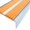 Алюминиевый противоскользящий угловой порог 70х22 мм с резиновыми вставками АУ-70 оранжевый 2,7 м