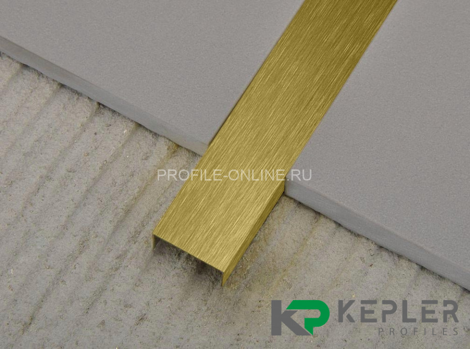 П-образный профиль 10х20 мм из нержавеющей стали SS 304 FSUP20-GS S.S.304 золото сатинированное 2.7 м