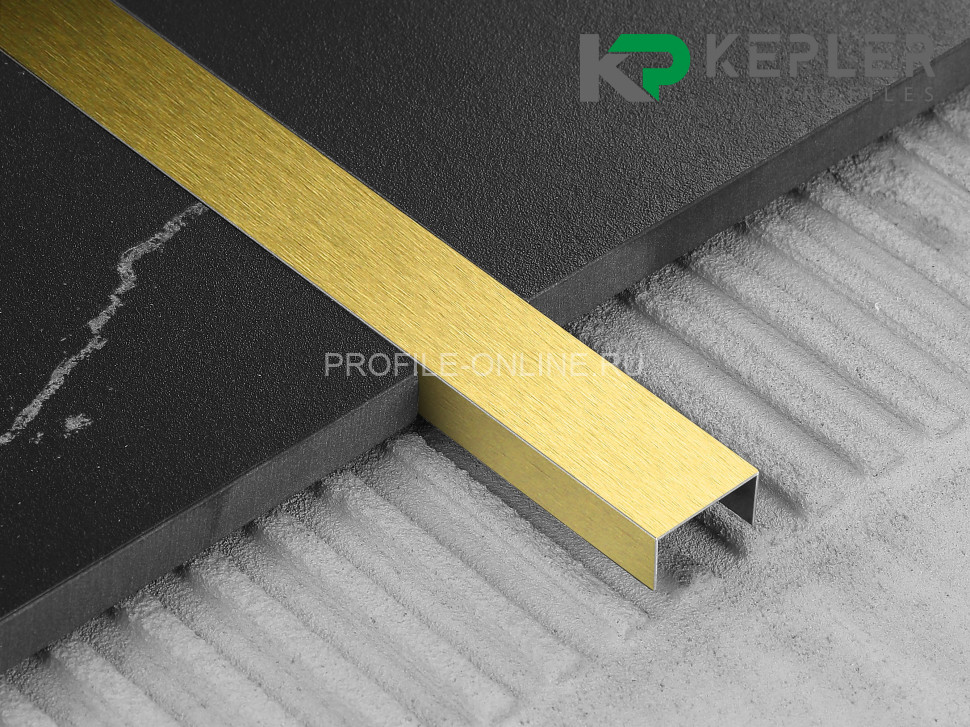 П-образный профиль 10х20 мм из нержавеющей стали SS 304 FSUP20-GS S.S.304 золото сатинированное 2.7 м