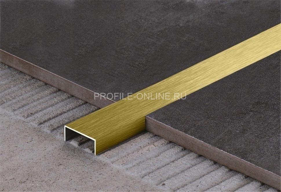 П-образный профиль 10х20 мм из нержавеющей стали SS 304 FSUP20-GS S.S.304 золото сатинированное 2.7 м