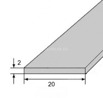 Алюминиевая полоса 20х2 мм серебро 3 м