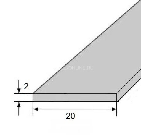 Алюминиевая полоса 20х2 мм серебро 3 м
