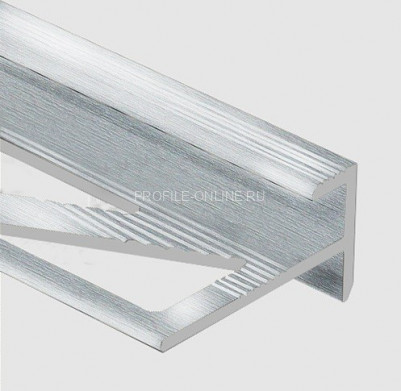 Алюминиевый профиль F-образный с рифлением 10 мм PV53-03 серебро блестящее 2,7 м