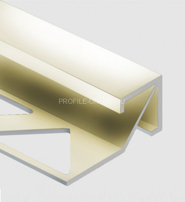 Алюминиевый профиль квадрат для плитки внешний 14х14 мм PV72-13 песок блестящий 2,7 м