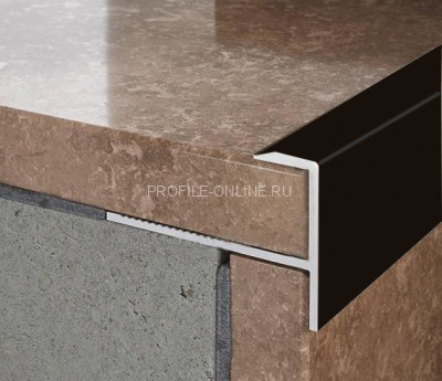 Алюминиевый F-образный профиль гибкий ПФ-10 черный матовый 2,7 м