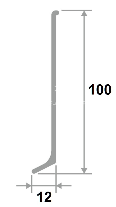 Плинтус напольный алюминиевый 100 мм Диал ПЛ-100 серебро 3 м