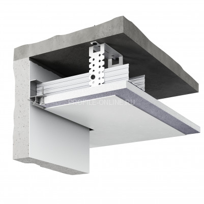 Потолочный теневой плинтус алюминиевый Decaro D005.2 без покрытия 2 м