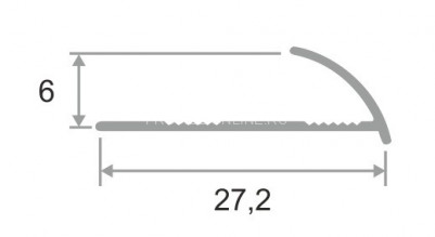 С-профиль алюминиевый 6 мм ПО-6 золото матовое 2,7 м