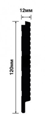 Отделочная стеновая декоративная панель с 3D эффектом Hiwood LV127L BR395K под дерево 120х12 мм из фитополимера 2,7 м
