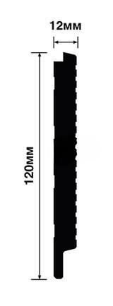 Отделочная стеновая декоративная панель с 3D эффектом Hiwood LV127L BR395K под дерево 120х12 мм из фитополимера 2,7 м