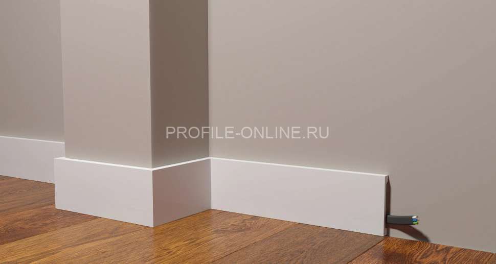 Напольный плинтус 80х13 мм Decor-Dizayn DD708 полистирол белый, под покраску 2 м