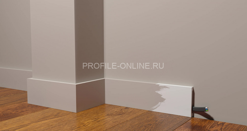 Напольный плинтус 80х13 мм Decor-Dizayn DD708 полистирол белый, под покраску 2 м