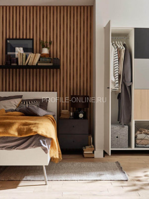 Левая планка-рейка для стеновой реечной панели VOX LINERIO L-LINE дерево 2650х61х21 мм