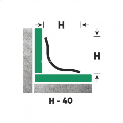Нержавеющий уголок стальной внутренний округлый с загнутыми краями 40х40 мм FVR 40 P полированная сталь 300 см