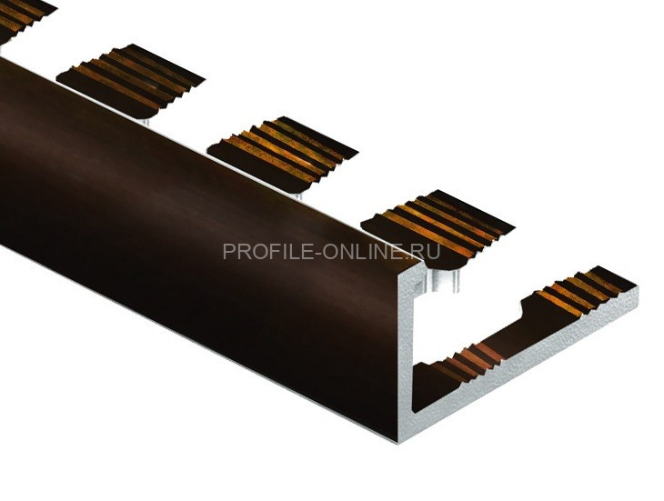 Алюминиевый профиль L-образный гибкий 12 мм PV06-11 коричневый блестящий 2,7 м