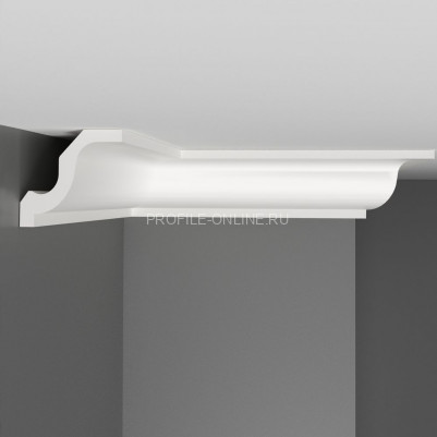 Плинтус потолочный гладкий DECOMASTER D108 (55x52x2000) ударопрочный, белый, под покраску