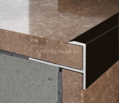 Алюминиевый F-образный профиль гибкий ПФ-12 черный матовый 2,7 м