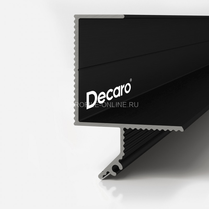 Потолочный теневой плинтус алюминиевый Decaro D005.2A Black черный 2 м